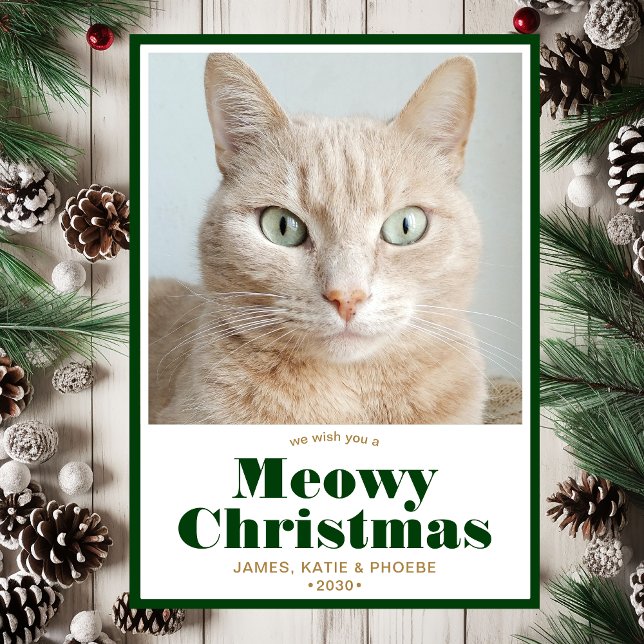 Cartes Pour Fêtes Annuelles Photo de Noël Meowy (Créateur téléchargé)