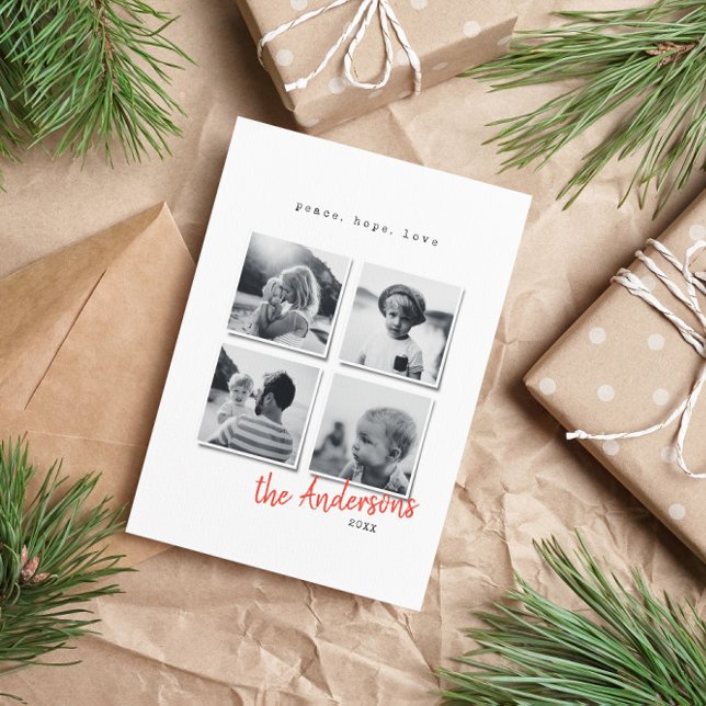 Cartes Pour Fêtes Annuelles Photo de Noël minimale moderne (Créateur téléchargé)