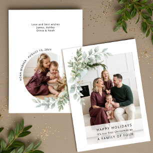 Cartes Pour Fêtes Annuelles Photo de Noël minimaliste pour une famille de quat