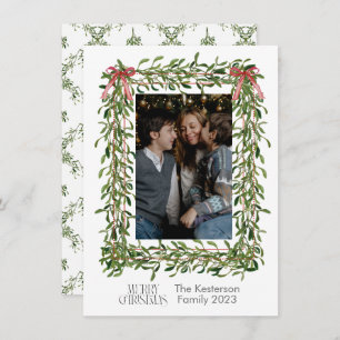Cartes Pour Fêtes Annuelles Photo de Noël Mistletoe Trellis