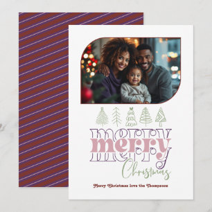 Cartes Pour Fêtes Annuelles Photo de Noël moderne aux baies givrés en style do