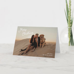Cartes Pour Fêtes Annuelles Photo de Noël moderne avec écriture fantaisiste