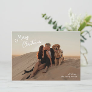 Cartes Pour Fêtes Annuelles Photo de Noël moderne avec écriture fantaisiste