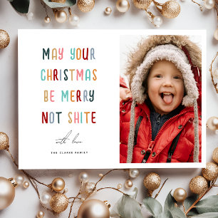 Cartes Pour Fêtes Annuelles Photo de Noël moderne colorée et amusante