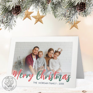 Cartes Pour Fêtes Annuelles Photo de Noël moderne délavée 