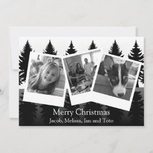 Cartes Pour Fêtes Annuelles Photo de Noël moderne en noir et blanc