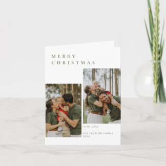 Cartes Pour Fêtes Annuelles Photo de Noël moderne et neutre de la famille plié