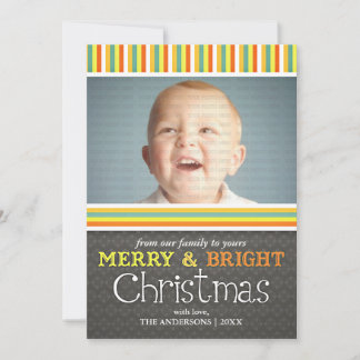 Cartes Pour Fêtes Annuelles Photo de Noël moderne Joyeux et coloré