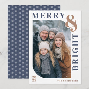 Cartes Pour Fêtes Annuelles Photo de Noël moderne joyeux et lumineux
