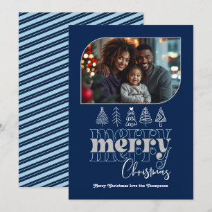 Cartes Pour Fêtes Annuelles Photo de Noël moderne rétro doodle nordique