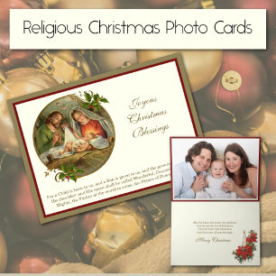 Cartes Pour Fêtes Annuelles Photo de Noël Nativité Jésus Mary Joseph