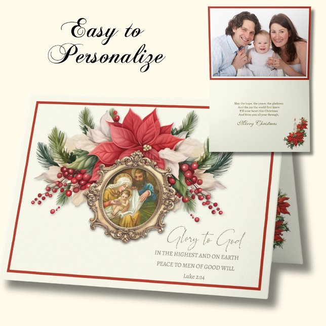 Cartes Pour Fêtes Annuelles Photo de Noël Nativité Jésus Mary Joseph (Créateur téléchargé)