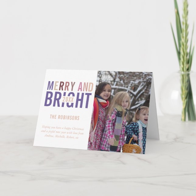 Cartes Pour Fêtes Annuelles Photo de Noël Palette Ultra Violet (Devant)