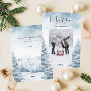 Cartes Pour Fêtes Annuelles Photo de Noël paysage hiver