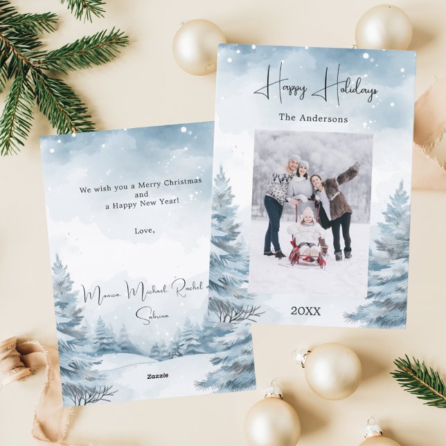 Cartes Pour Fêtes Annuelles Photo de Noël paysage hiver (Créateur téléchargé)