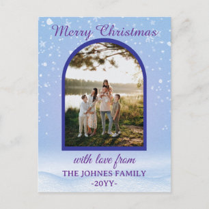 Cartes Pour Fêtes Annuelles Photo de Noël personnalisé violet Joyeux Noël