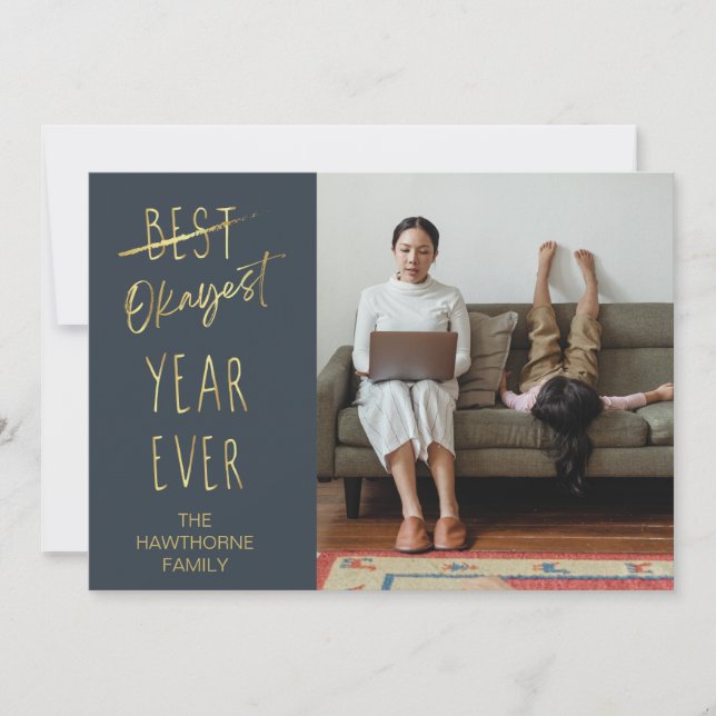 Cartes Pour Fêtes Annuelles Photo de Noël personnalisée pour l'année Okayest 2