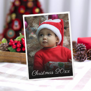 Cartes Pour Fêtes Annuelles Photo de Noël Portrait Élégant traditionnel