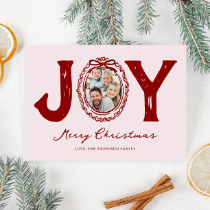 Cartes Pour Fêtes Annuelles Photo de Noël Red Doodle Joie