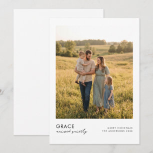 Cartes Pour Fêtes Annuelles Photo de Noël religieux chrétien de la grâce arriv