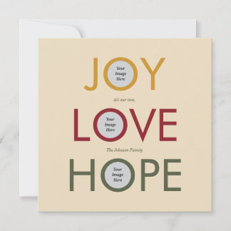 Cartes Pour Fêtes Annuelles Photo de Noël religieux de joie d'amour d'espoir