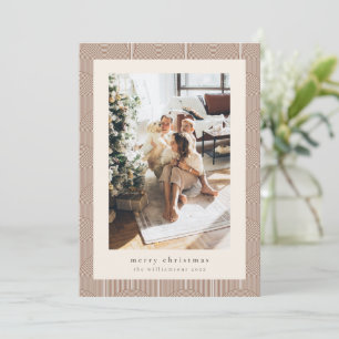 Cartes Pour Fêtes Annuelles Photo de Noël Rétro Arch Taupe Neutre