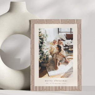 Cartes Pour Fêtes Annuelles Photo de Noël Rétro Arch Taupe Neutre