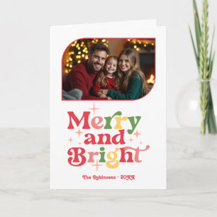 Cartes Pour Fêtes Annuelles Photo de Noël rétro Candy Cane Merry and Bright
