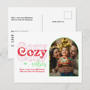 Cartes Pour Fêtes Annuelles Photo de Noël rétro Candy Cane Pop Cozy Vibes