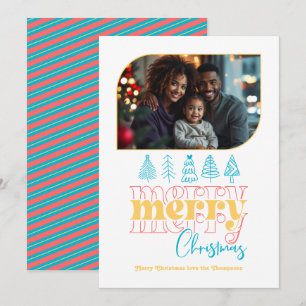 Cartes Pour Fêtes Annuelles Photo de Noël rétro de vacances tropicales