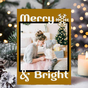 Cartes Pour Fêtes Annuelles Photo de Noël rétro minimaliste flocon de neige ma