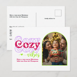Cartes Pour Fêtes Annuelles Photo de Noël rétro Sugarplum Dream Cozy Vibes