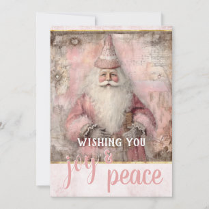 Cartes Pour Fêtes Annuelles Photo de Noël Rose Vintage