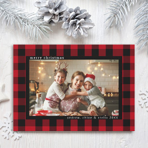 Cartes Pour Fêtes Annuelles Photo de Noël rouge et noir