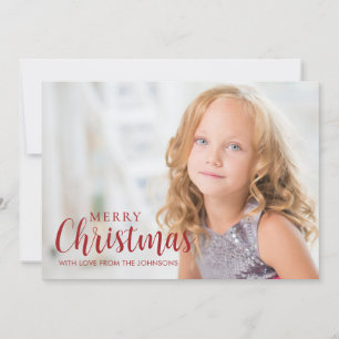 Cartes Pour Fêtes Annuelles Photo de Noël Rouge moderne