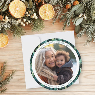 Cartes Pour Fêtes Annuelles Photo de Noël Rustique Woodland