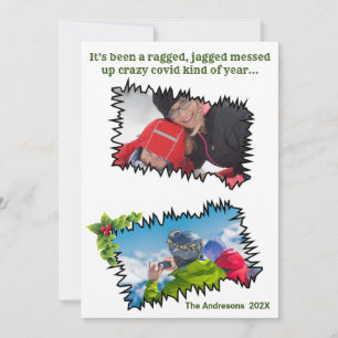 Cartes Pour Fêtes Annuelles Photo de Noël sarcastique amusant déchiré Covid