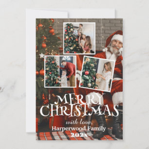 Cartes Pour Fêtes Annuelles Photo de Noël simple et élégant en famille avec le