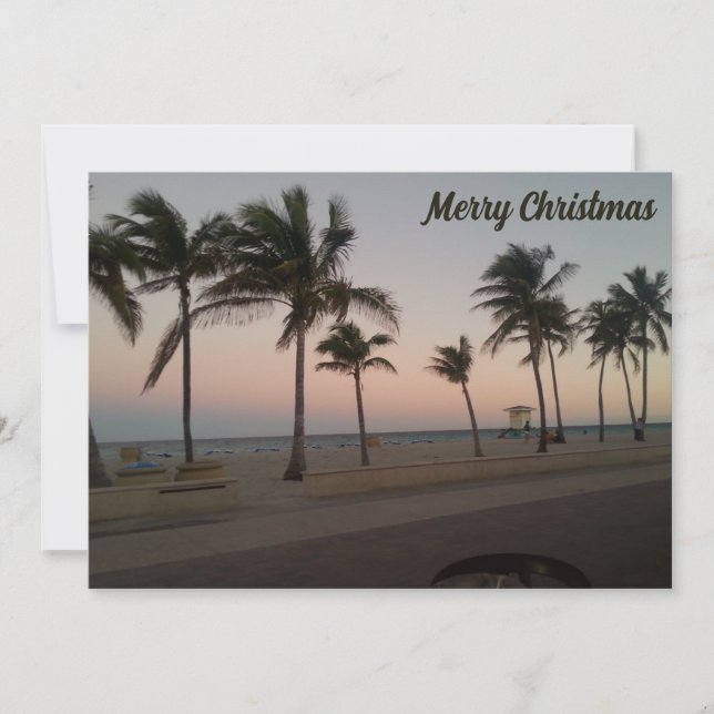 Cartes Pour Fêtes Annuelles Photo de Noël Tropical Éditable (Devant)