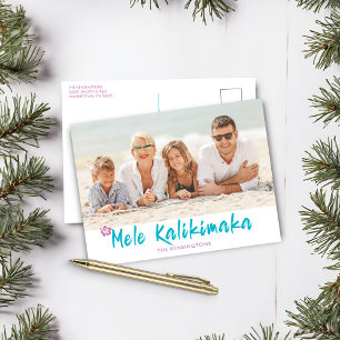 Cartes Pour Fêtes Annuelles Photo de Noël tropical hawaïen de Mele Kalikimaka