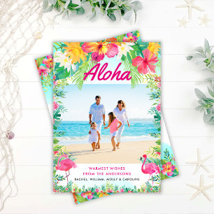 Cartes Pour Fêtes Annuelles Photo de Noël Tropical Hawaiian Vœux les plus chal