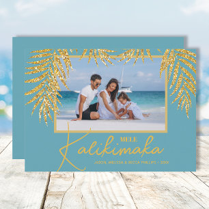 Cartes Pour Fêtes Annuelles Photo de Noël Tropical Mele Kalikimaka