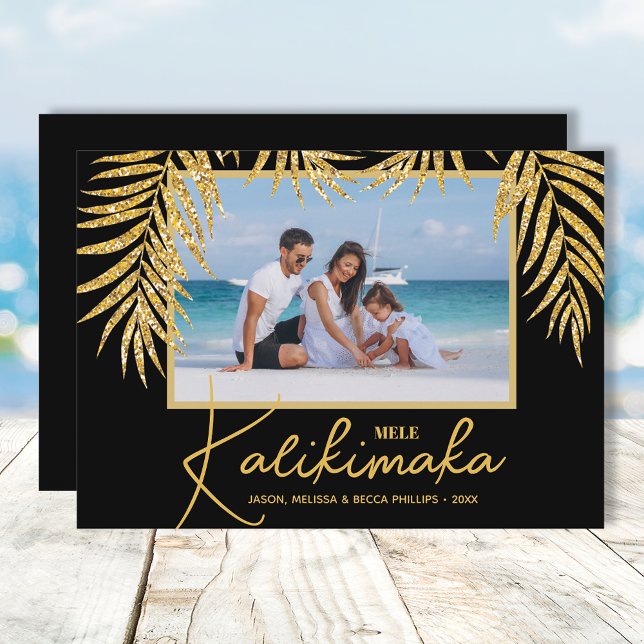 Cartes Pour Fêtes Annuelles Photo de Noël Tropical Mele Kalikimaka (Créateur téléchargé)