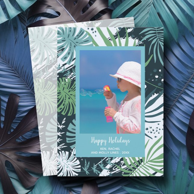 Cartes Pour Fêtes Annuelles Photo de Noël tropicale (Créateur téléchargé)