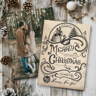 Cartes Pour Fêtes Annuelles Photo de Noël vintage victorien de chant de Noël