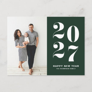 Cartes Pour Fêtes Annuelles Photo de Nouvel An 2027 en typographie gras foncé