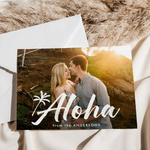 Cartes Pour Fêtes Annuelles Photo de palmier Aloha