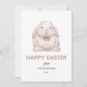 Cartes Pour Fêtes Annuelles Photo de Pâques élégant moderne simple lapin Joyeu