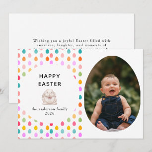 Cartes Pour Fêtes Annuelles Photo de Pâques Joyeuses avec Motif d'Oeufs Simple