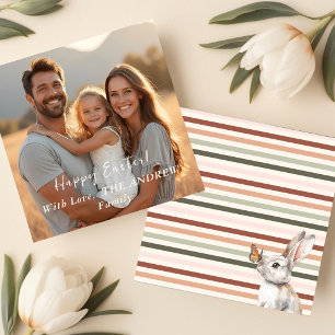 Cartes Pour Fêtes Annuelles Photo de Pâques minimaliste Boho Bunny